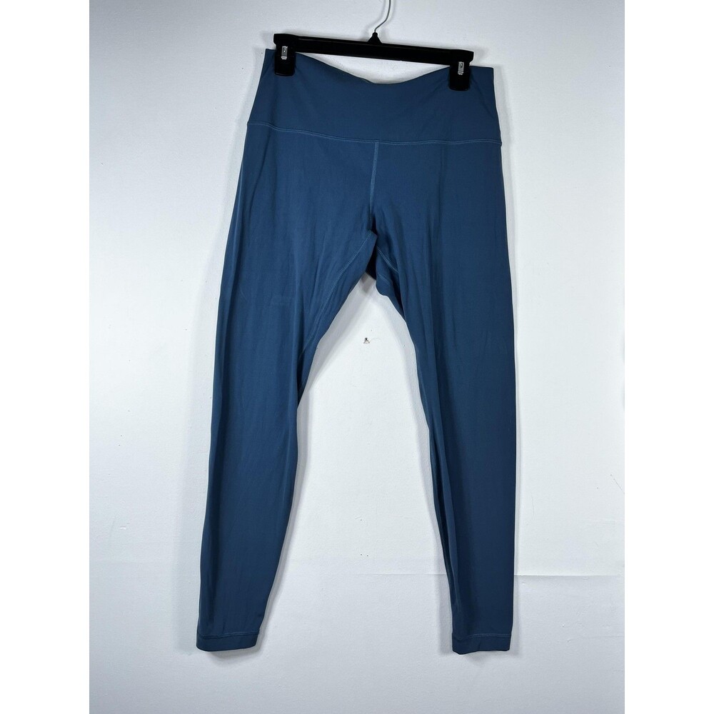 Lululemon Womens Leggings 12 Blue Solid High Rise Ankle Yoga Stretch Pants